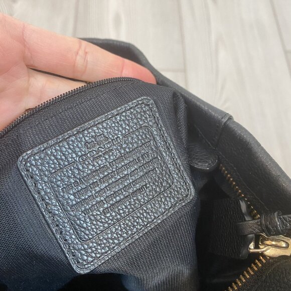 Coach Women's Scout Black Pebble Leather Hobo Bag - Picture 8 of 12